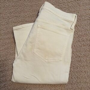 J.Crew Vintage Straight Jean Button Fly White Denim Womens 10